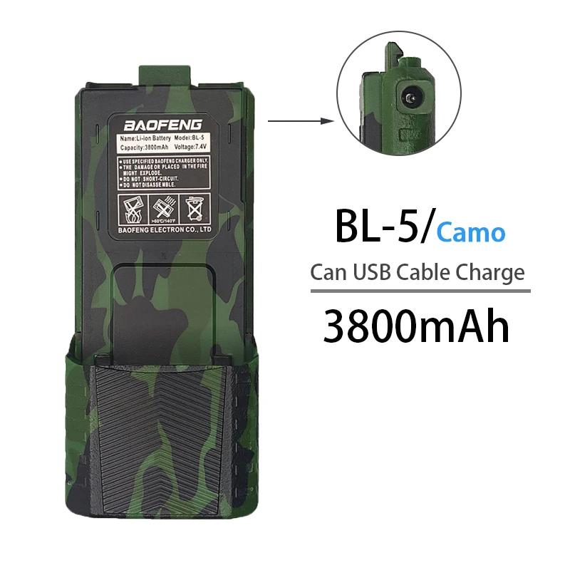 Baofeng Battery UV-5R High Capacity for Baofeng Walkie Talkie UV 5RT Radios Accessories Extra Li-ion Battery Model BL-5/L