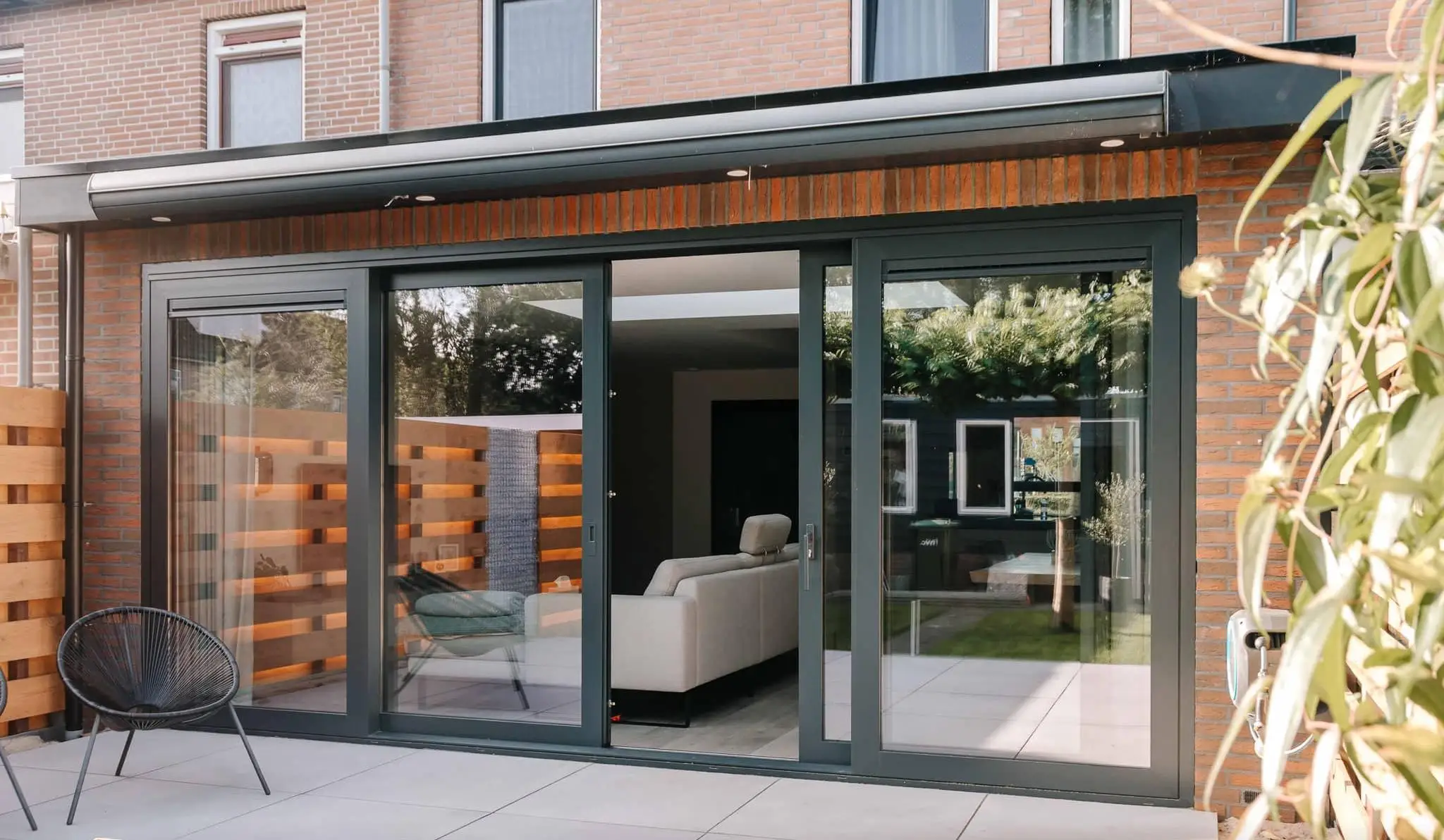 Sliding Glass Door System Energy Efficient Double Glazed Door 3/2 Tracks Aluminium Frame French Sliding Doors for Balcony Patio