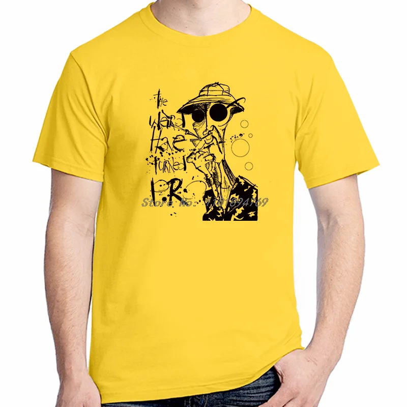 Hunter S Thompson Fear Loathing Las Vegas Shirts Graphic Tee Tops T-Shirt New Arrival Goods Short Sleeve Tee Cotton T-Shirt