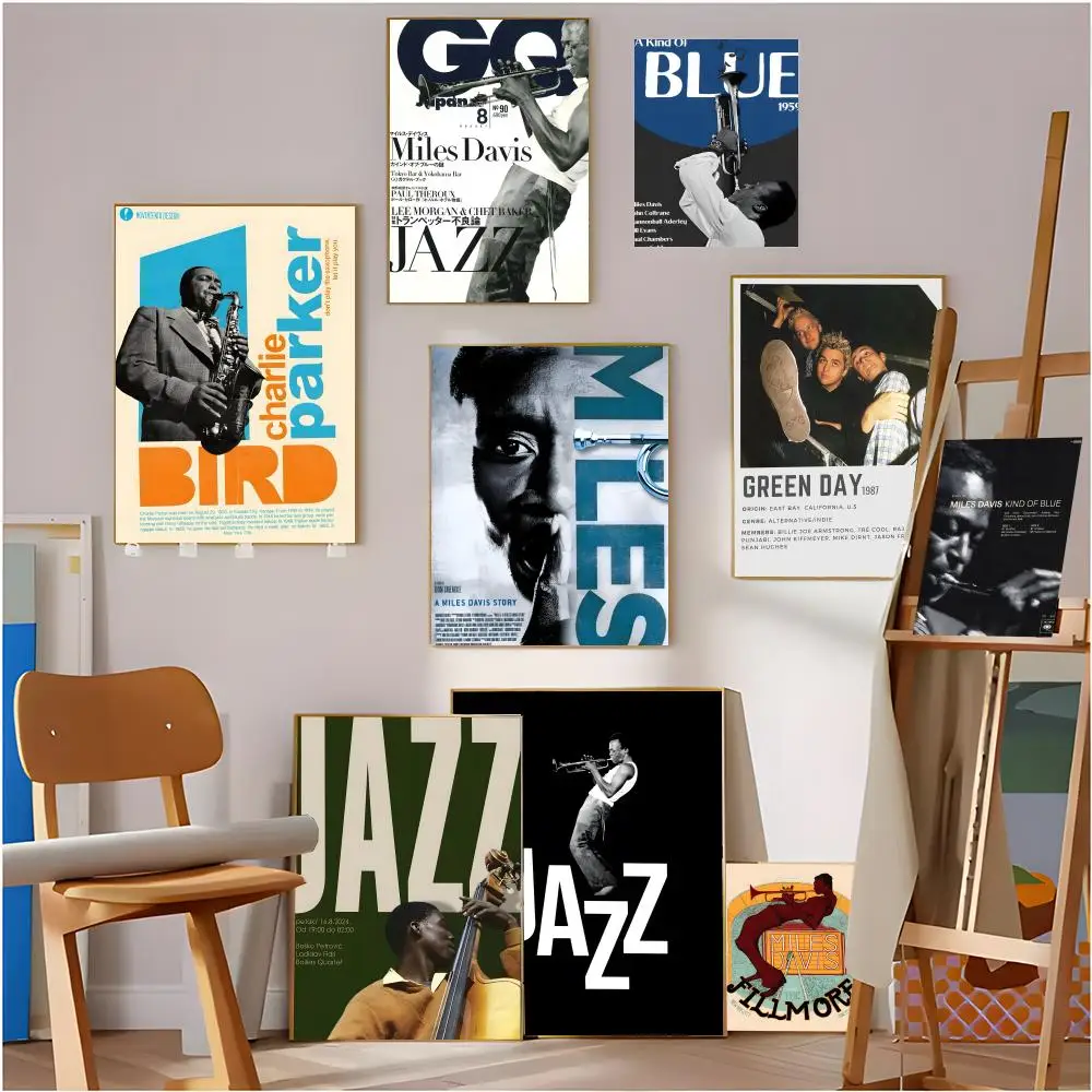 Jazz Musician M_Miles Davis_s Poster Modern art bathroom wall waterproof frameless decorative gift