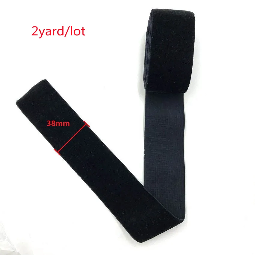 2 Yard 20mm 30mm 38mm 50mm Schwarzes Elastisches Samtband Einseitig Velours-Gurtband für Stirnbänder Bekleidung Nähzubehör – Detail 11