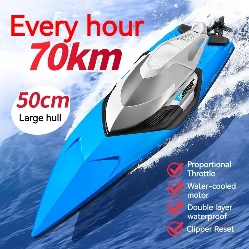 S2 Super taille 50 cm bateau télécommandé à grande vitesse hors-bord haute puissance bateau à rames Net tirant modèle de bateau jouet d'eau cadeaux