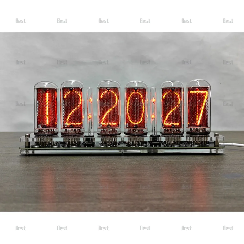 6-битные светящиеся часы IN18, часы с люминесцентными трубками, USB-дисплей, подходят для украшения дома/офиса, уникальный технологичный подарок
