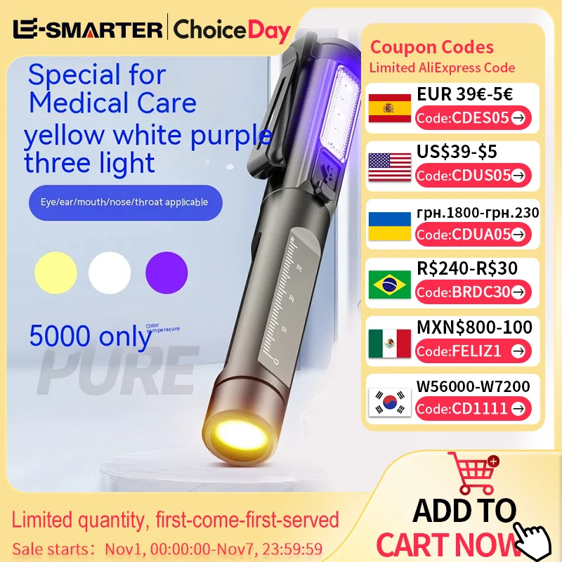 

Medical Pen Light Handy First Aid Work Inspection LED Flashlight Professional Emergency Torch Lamp Doctor Nurse Pen Lighting