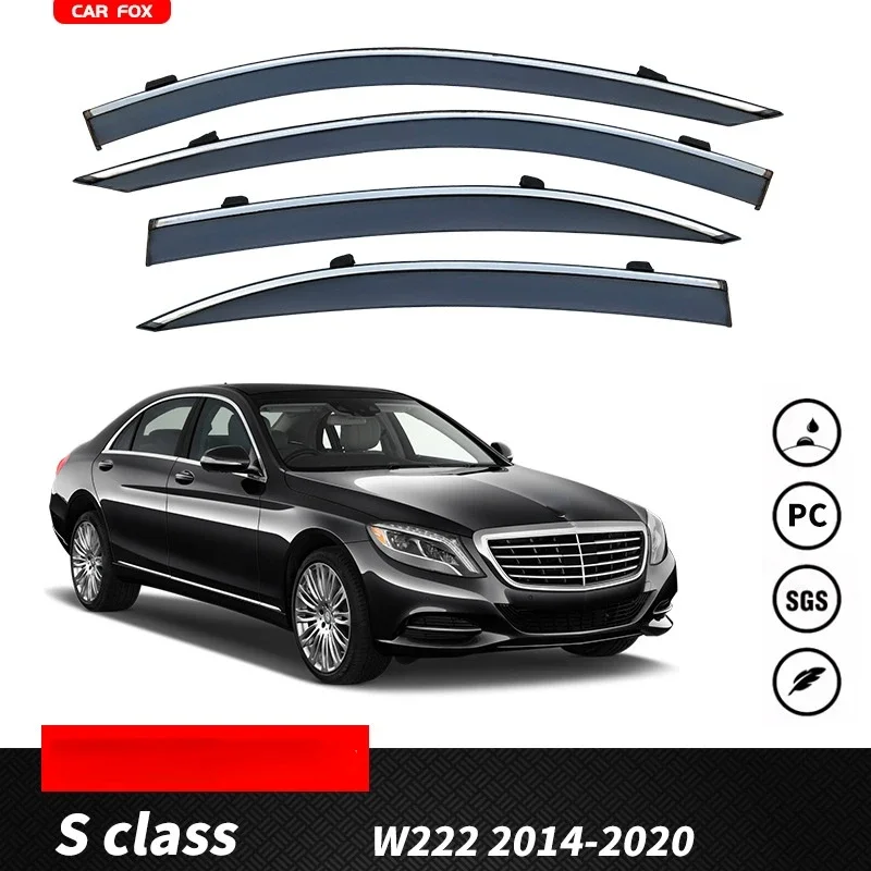 

Оконный козырек для Benz S Class W221 W222, аксессуары, защита от атмосферных воздействий, дверной козырек, вентиляционные шторы, защита от ветра и дождя