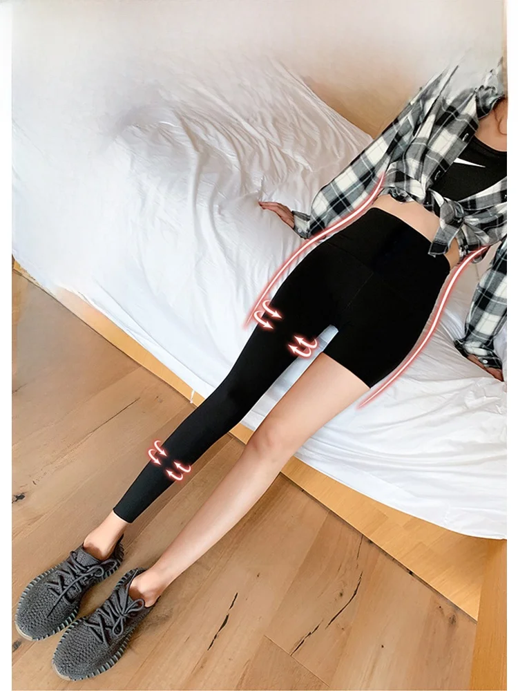 High Waist Thin Yoga Pants Women's Autumn Spring ey ark Pants Outwear Base Layer Pants Tummy Control Butt Lifting