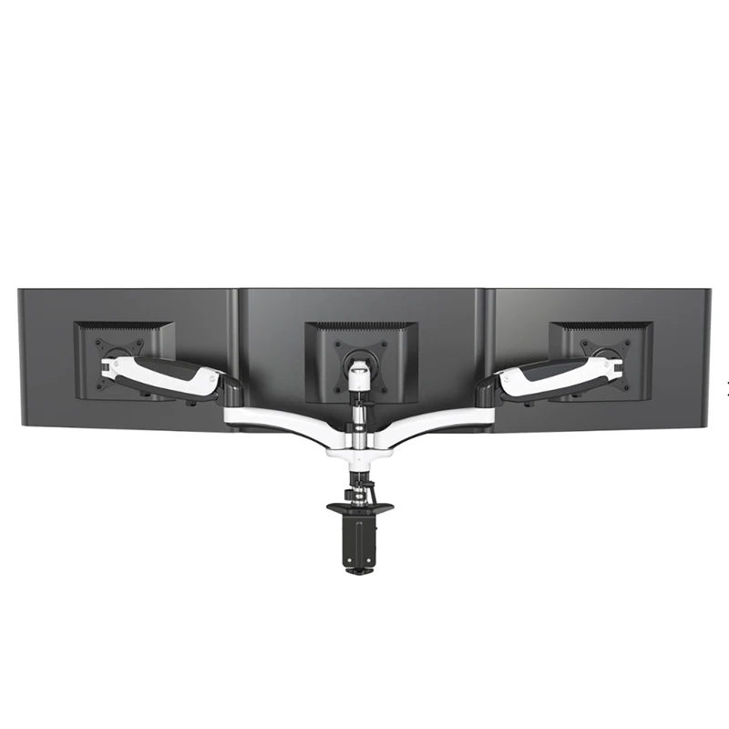 15--24''Aluminum Clamp Desk Gas Spring 3 Monitor Holder Arm Monitor Stand