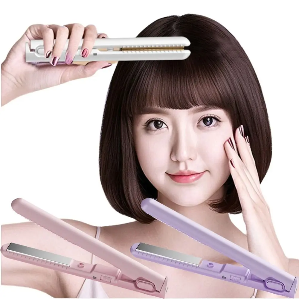 Fast Heating Mini Hair Straightener Thermostatic Even Heat Distribution 2 in 1 Hair Curler Dual Purpose No Damage To Hair