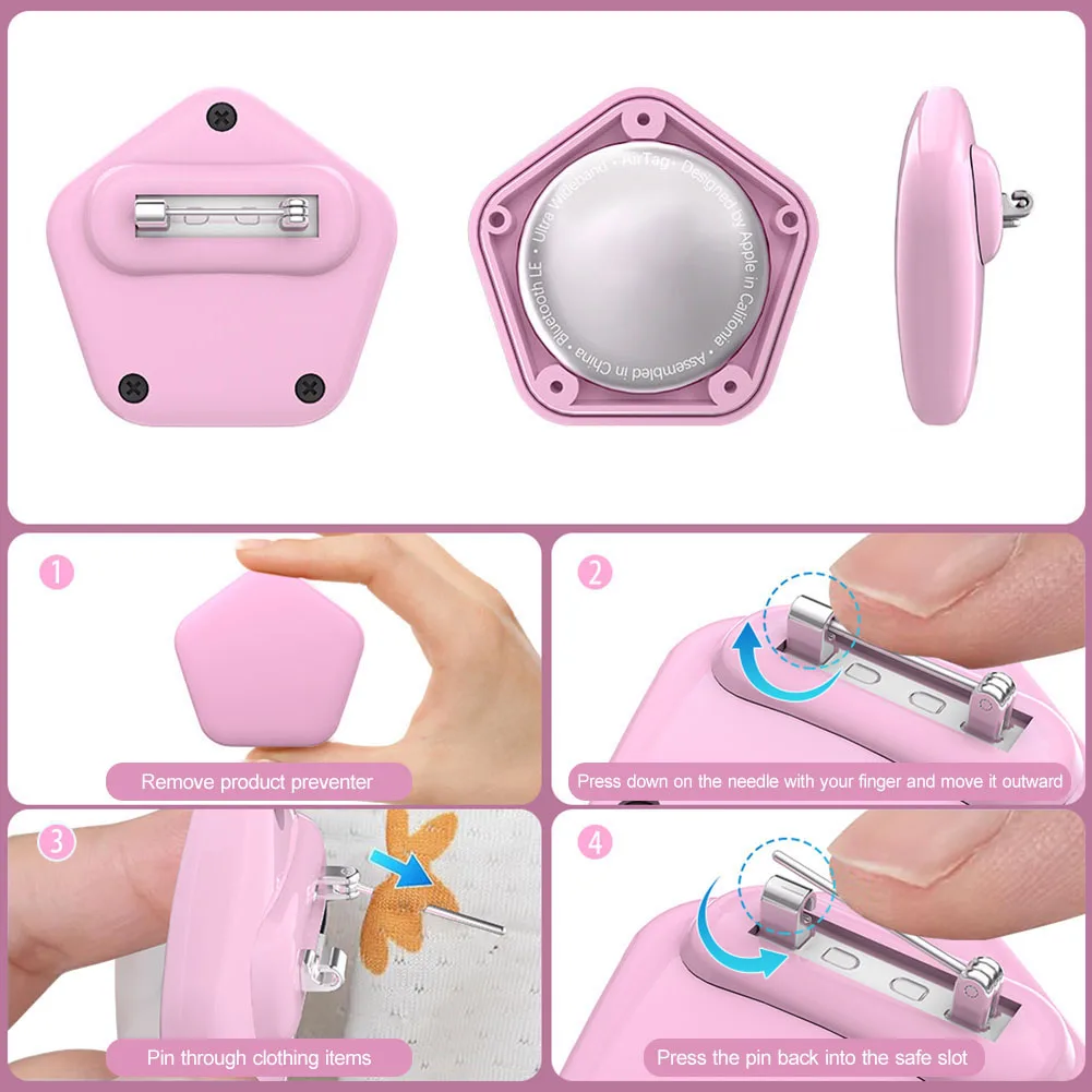 สําหรับผู้ถือแท็กอากาศ Anti-Lost Tracker กรณีที่มองไม่เห็น PIN สําหรับเด็กสําหรับ Apple Airtag สําหรับเด็กผู้สูงอายุกระเป๋าเดินทางเสื้อผ้า