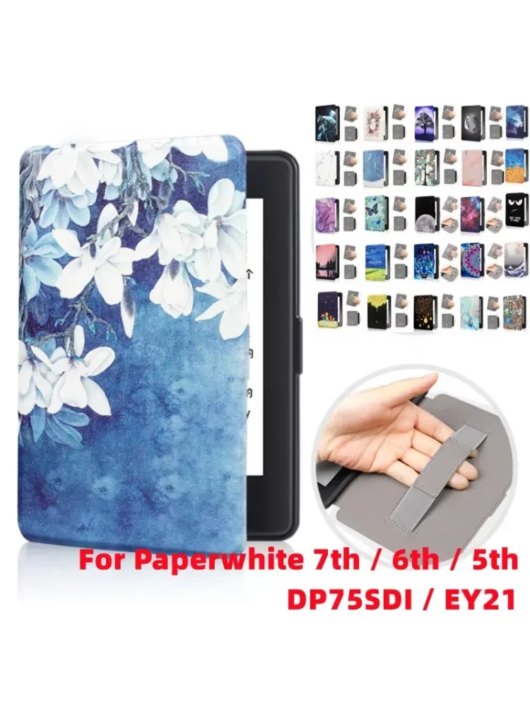 Etui magnetyczne Cute Print dla Kindle Paperwhite 1 2 3 DP75SDI EY21 5. 6. 7. generacji Ebook Smart Cover Funda Auto Wake Sleep — zdjęcie produktu 6