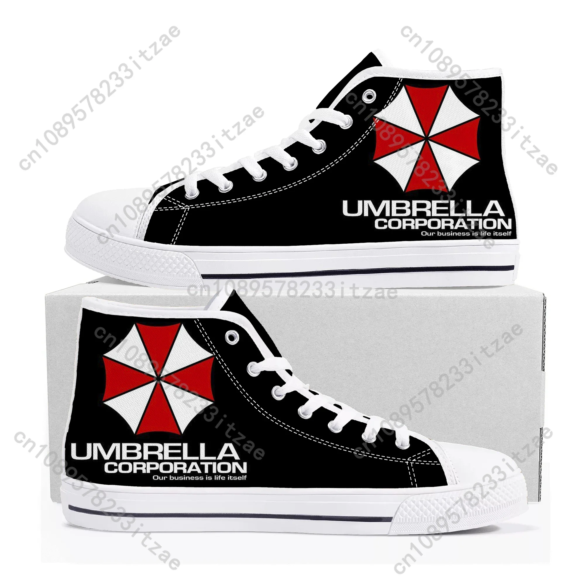 

Umbrella Corporation High Top Sneakers Mens Womens Teenager Zombie Horror Movie Canvas Sneaker couple Casual Shoe Custom Shoes