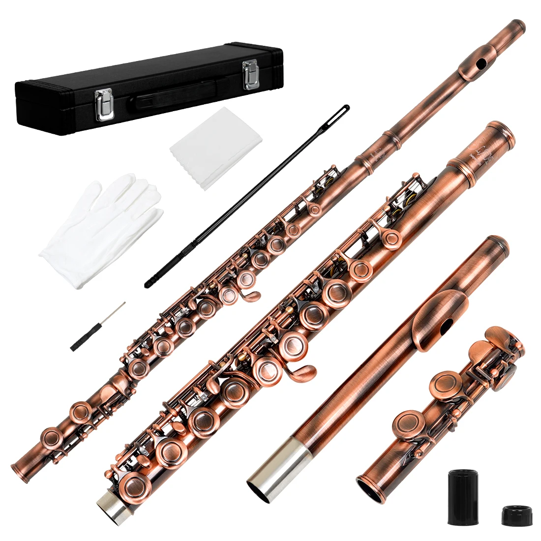 SLADE 16 ثقوب الناي C مفتاح مغلق الناي كوبرونيكل المهنية آلات النفخ الموسيقية العروض الناي مع أجزاء صندوق #6