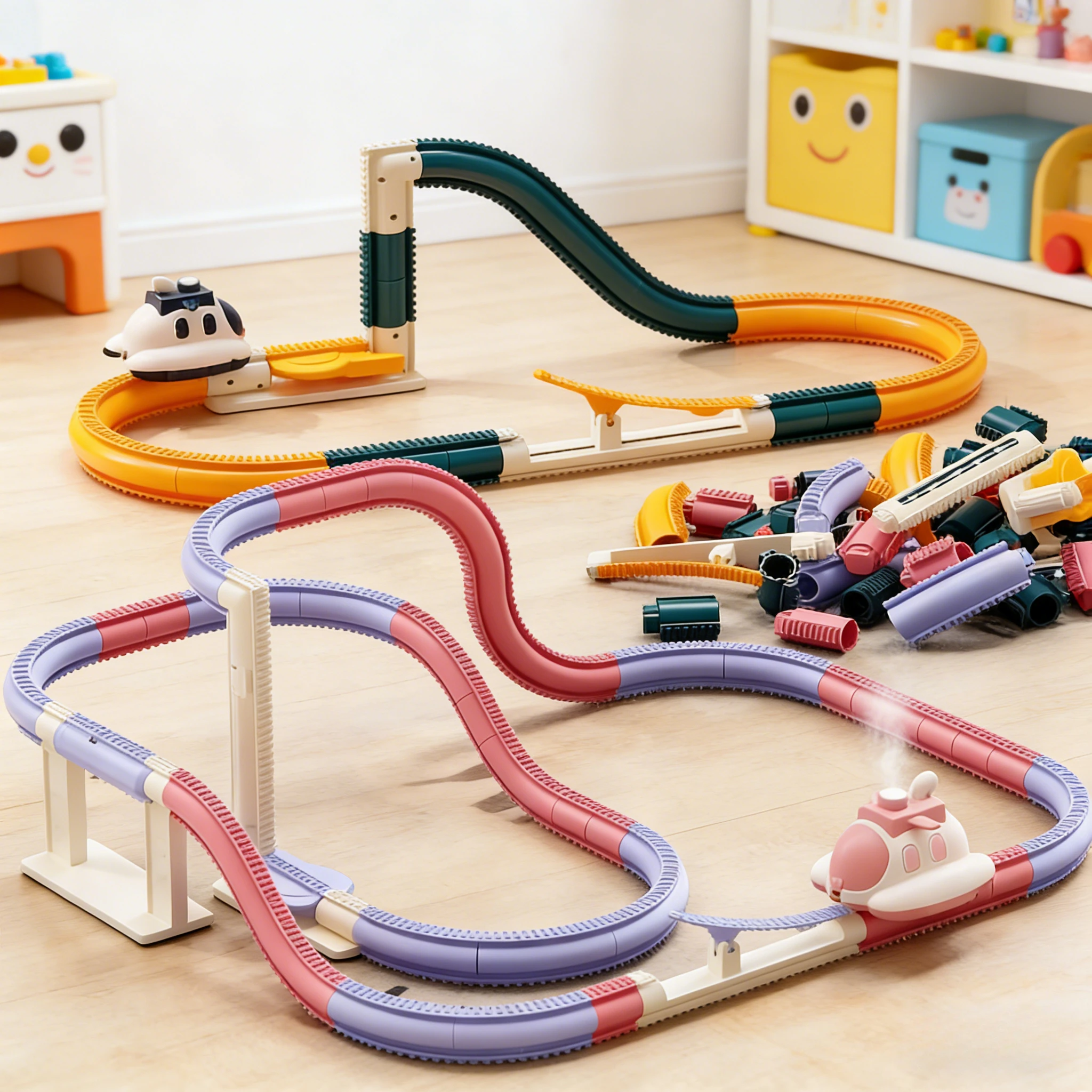 Série de brinquedos ferroviários montados elétricos para crianças, com carros educativos e navios a vapor, presente de aniversário perfeito para pequenos exploradores