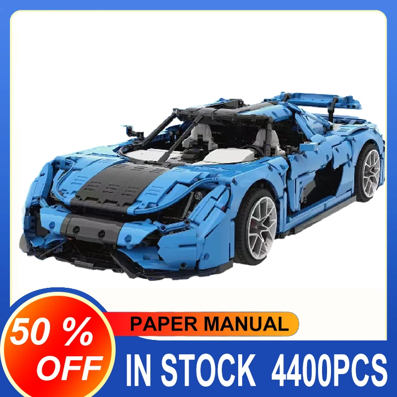 

NEW MOC Compatible C61048 Blue Super Sports Racing Car Model 4000Pcs Building Blocks Bricks Puzzle Toy Birthday Gifts For Boy