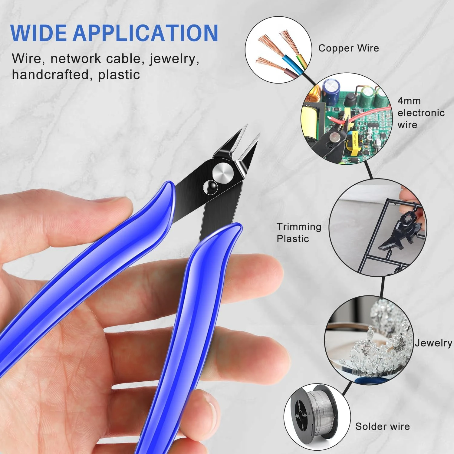 Ideal Ultra Sharp 5-inch Wire Flush Cutters for Electronics, Crafts, and Jewelry - High-Precision Side Cutter Clippers - Perfect