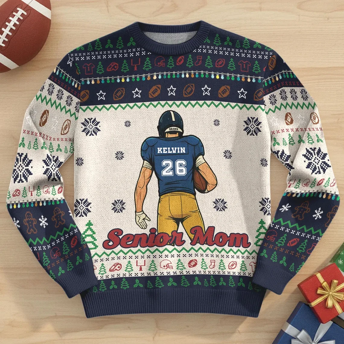 اسم مخصص الجرافيك الرجبي البلوز موضة جديدة سترة عيد الميلاد القبيحة Crewneck الخريف الكبار والأطفال البلوز البلوزات للجنسين