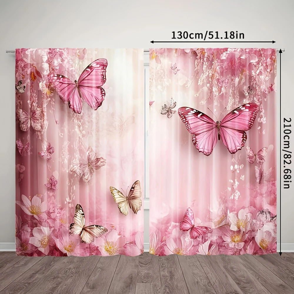 2PCS Digital Printed Curtains, - Home Decor Window Blinds 评论和价格
