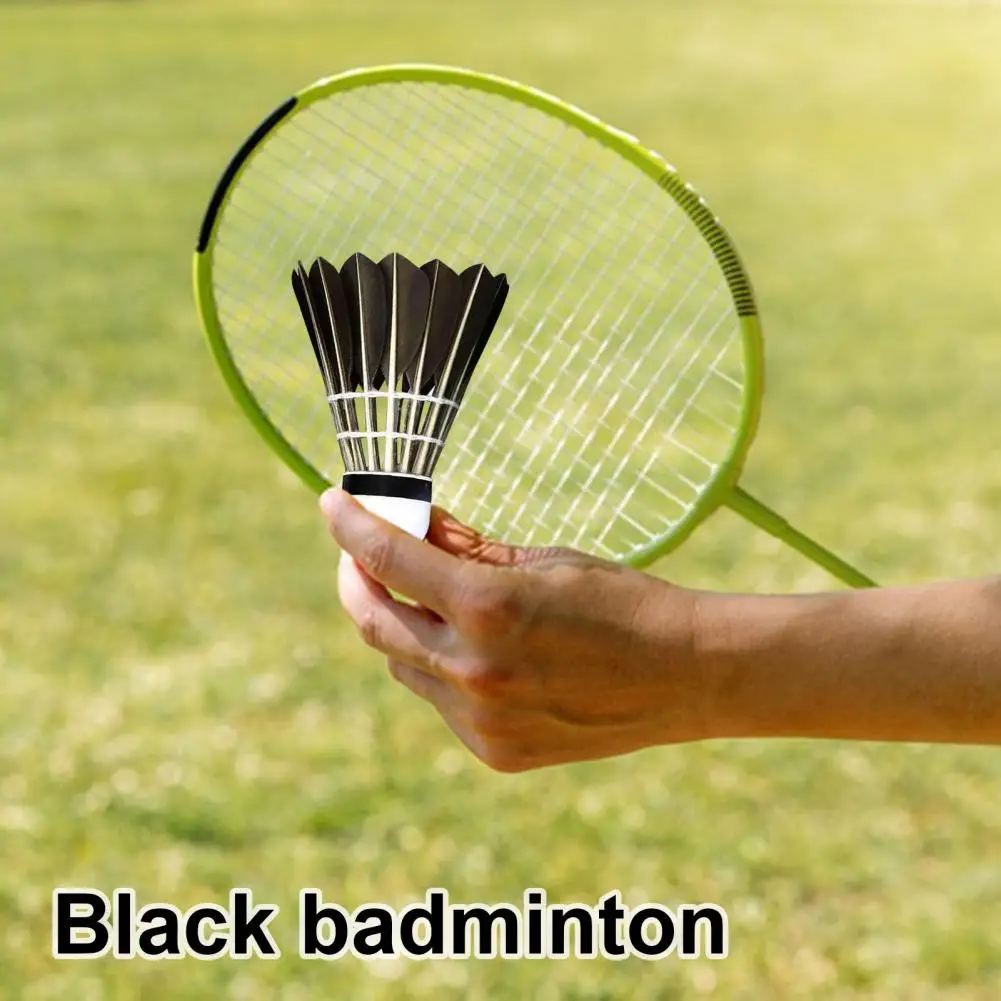 3/6/12Pcs Badminton Shuttlecocks Black Duck Feather Shuttlecocks Badminton Balls for Indoor Outdoor Sports Training