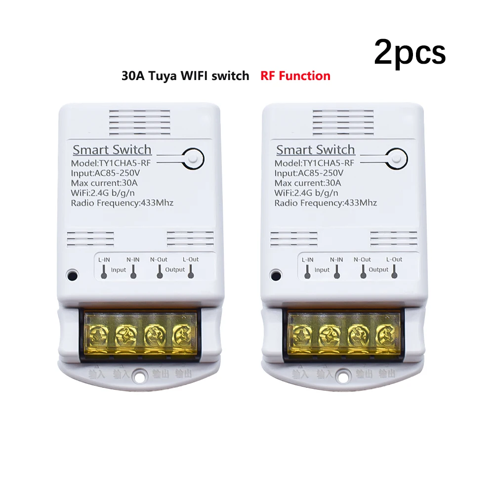 1/2/5pcs 30A 4000W Tuya wifi Smart Switch Relay AC DC 12V 24V 220V Motor Curtain Module Voice Control Alexa