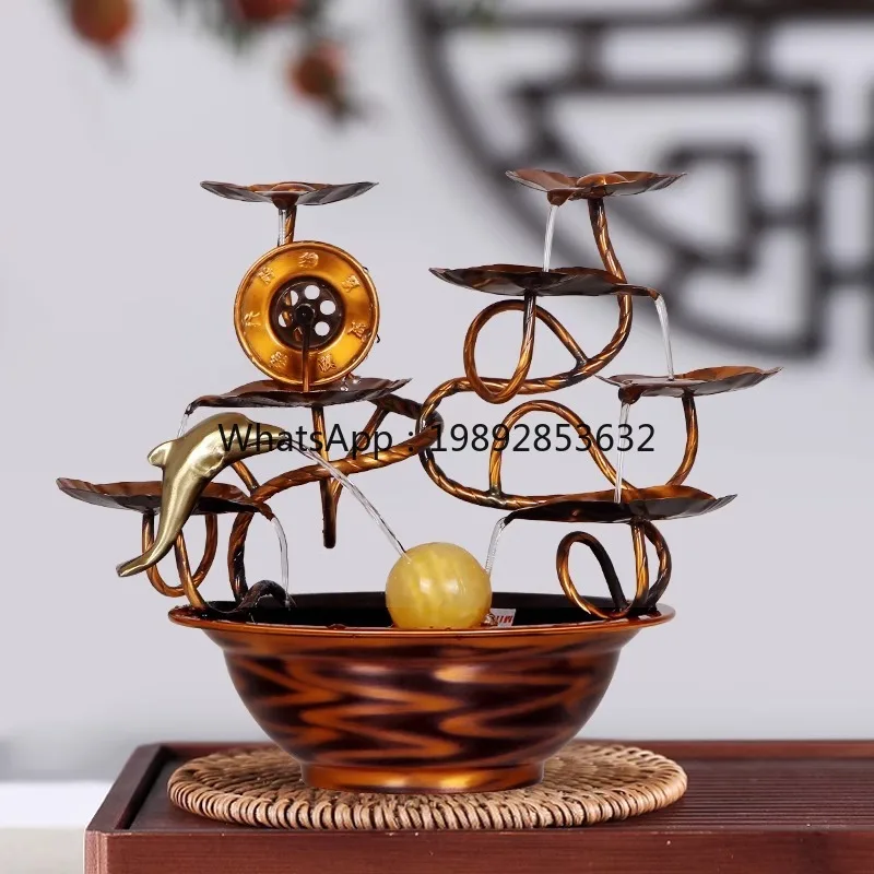 LYY النحاس النقي الثروة جذب تدفق المياه زخرفة عجلة المياه تعميم المياه غرفة المعيشة افتتاح المنزل هووسورمينغ هدية #4