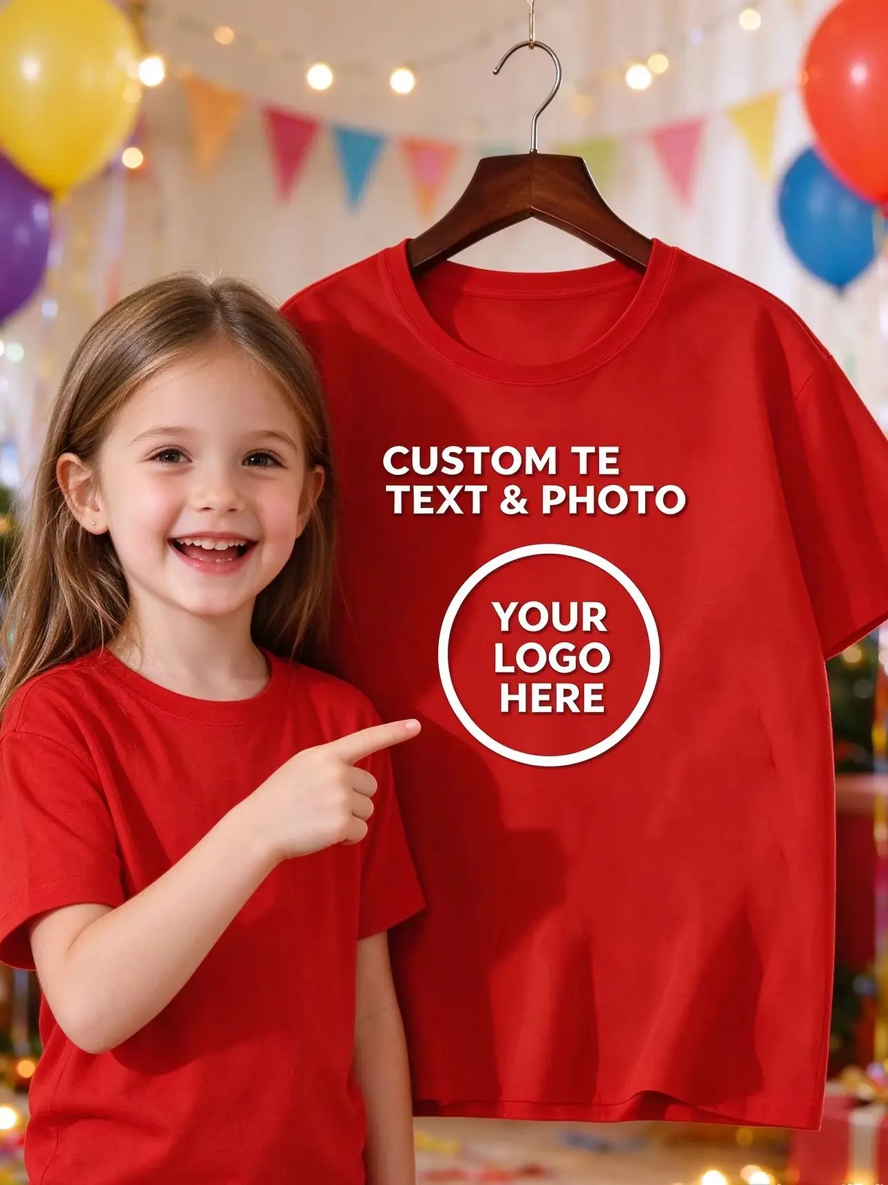 Custom Kids T‑Shirt, Add Your Own Text Photo Logo, Personalized Print Short Sleeve Tee for Boys Girls Casual Customized Gifts