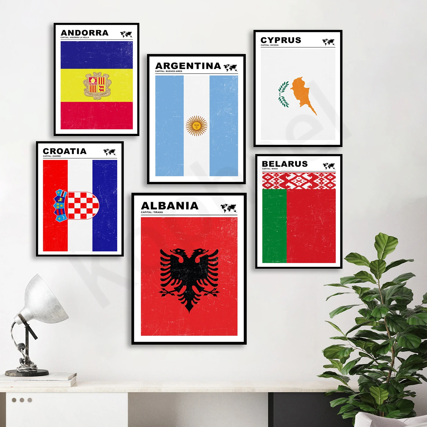 Albania Andorra Argentina Australia Austria Belgium Bulgaria Ireland Armenia Belarus Cyprus Czech Republic Croatia. Flag Poster