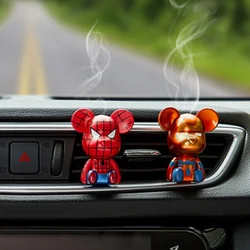 Disney Anime cud figurka postaci z filmu Iron Man kapitan ameryka Model odświeżacz powietrza do samochodu ozdoba Auto Vent perfumy akcesoria dekoracyjne