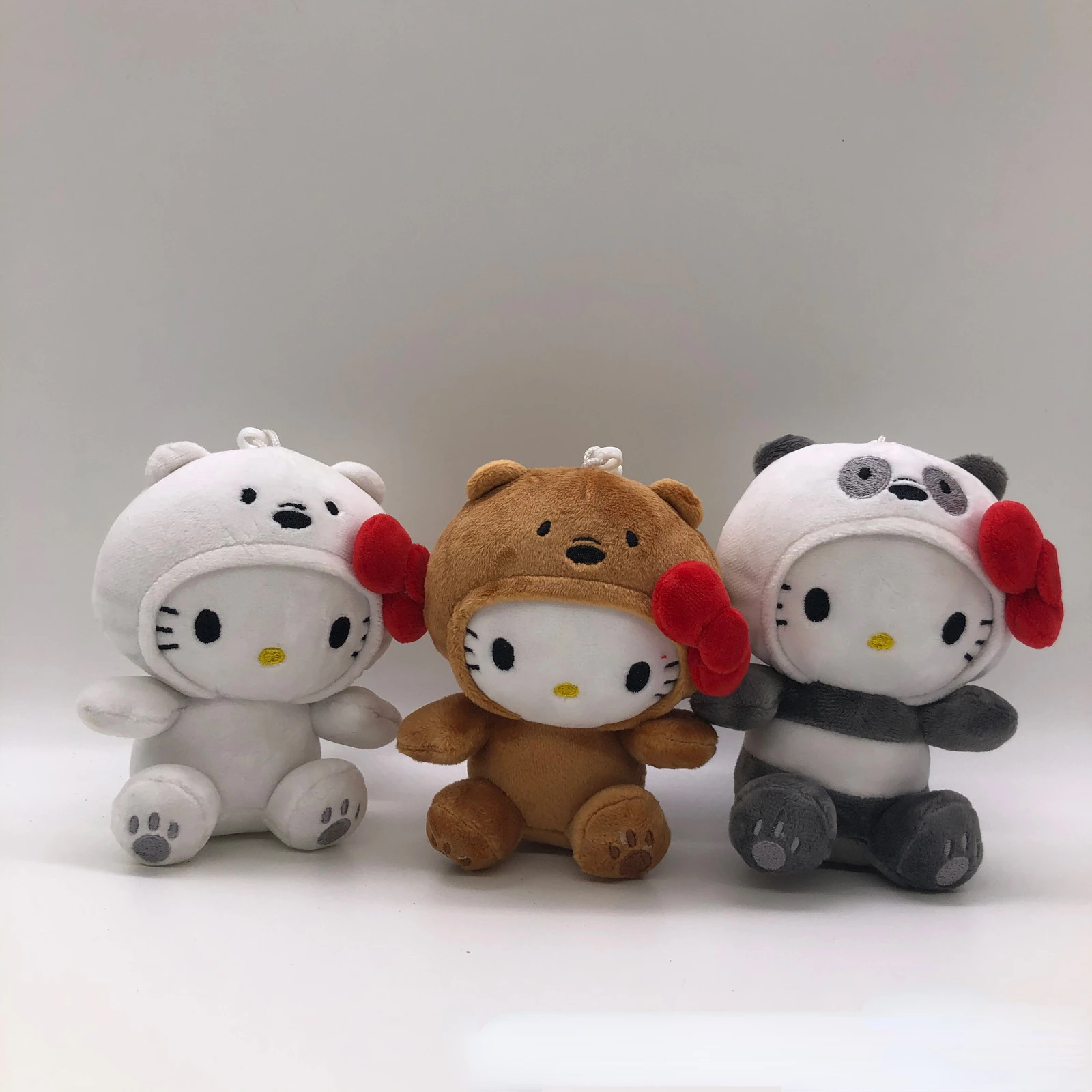 Sanurgente-Jouet en peluche Anime pour enfants, Bow Kitty, Kt Cos, Ours brun, Ours blanc, KrasnoCute Soft Stuffed Butter Pendant, Key EquiGifts, 10cm