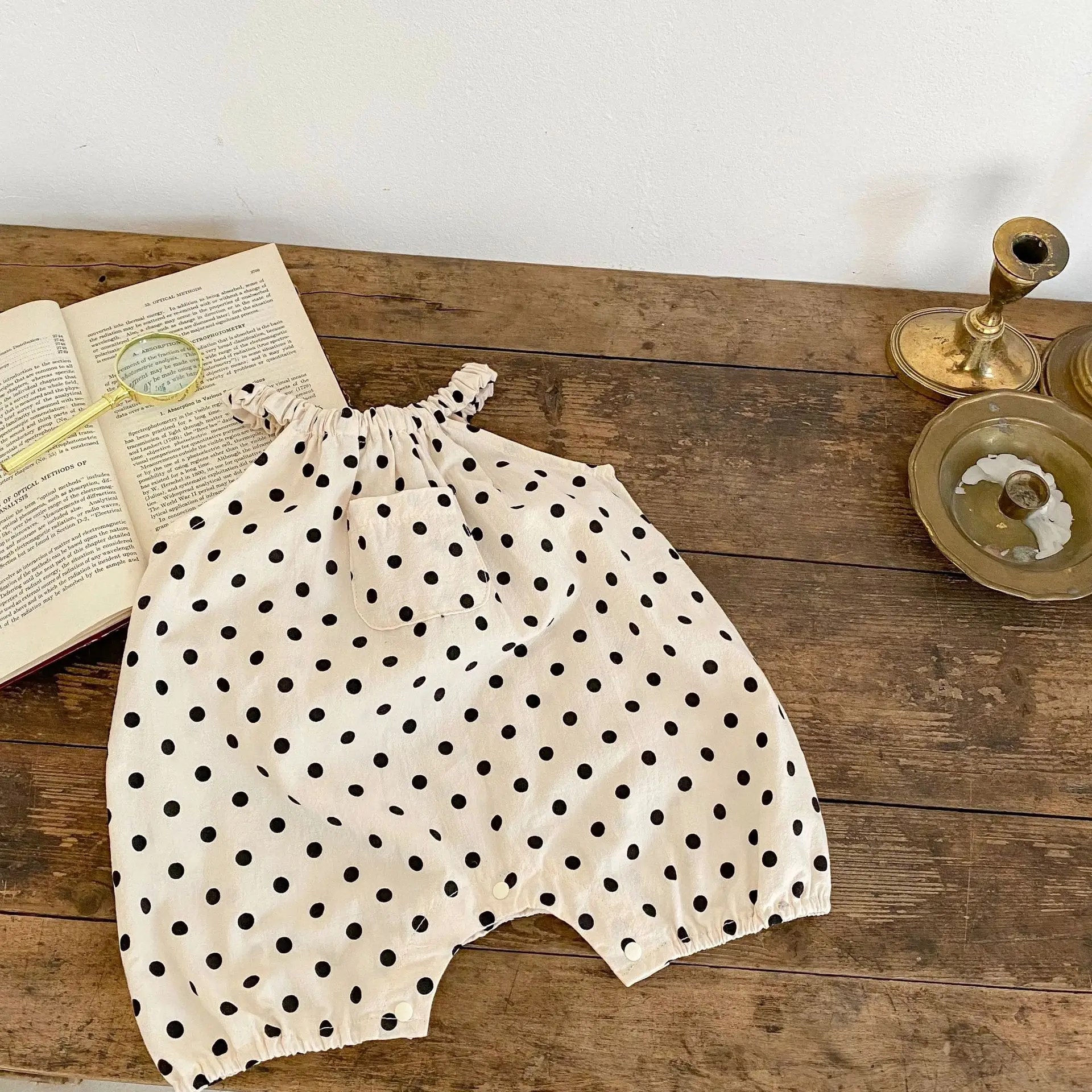 2023 Nieuw In Zomer Pasgeboren Baby Meisjes Jongens Spot Mouwloze Cartoon Beer Print Dot Outwear Kids Baby Katoen Overall Bodysuits