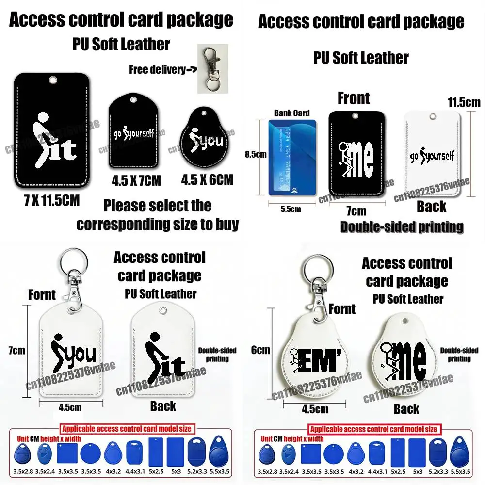 

For Funny F it You Me Yourself ID Clips Credit Bank Access Bus Electric Car Elevator Card Holder Cover Keychain