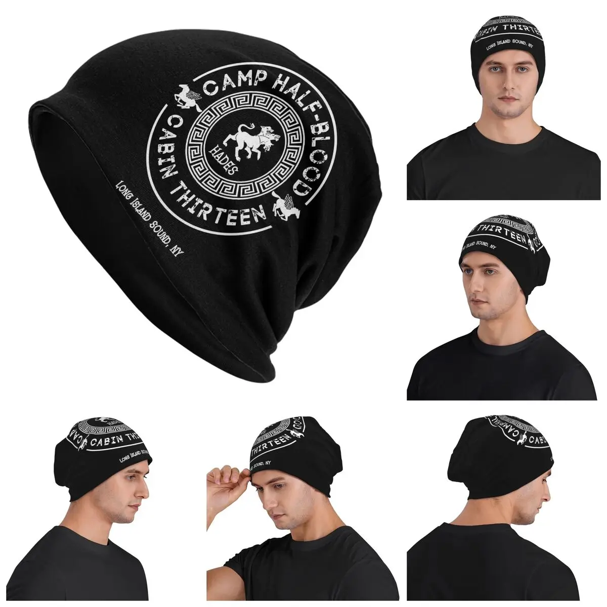 Cabin Thirteen Hades Percy Jackson Camp Half-Blood Skullies Beanies Hats Warm Autumn Winter Outdoor Cap Knitted Bonnet Caps