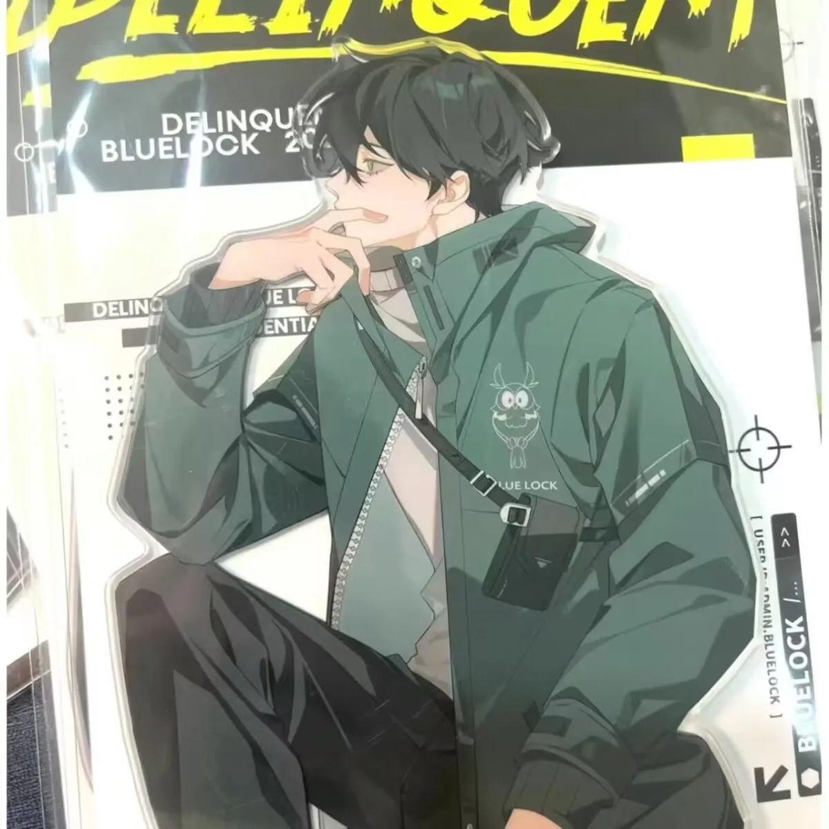 علامة "السجن الأزرق"، ديكور سطح المكتب من الأكريليك بقفل أزرق، علامة سطح المكتب المحيطية ذاتية الصنع مقاس 10 سم باو ما، لينغ وانغ