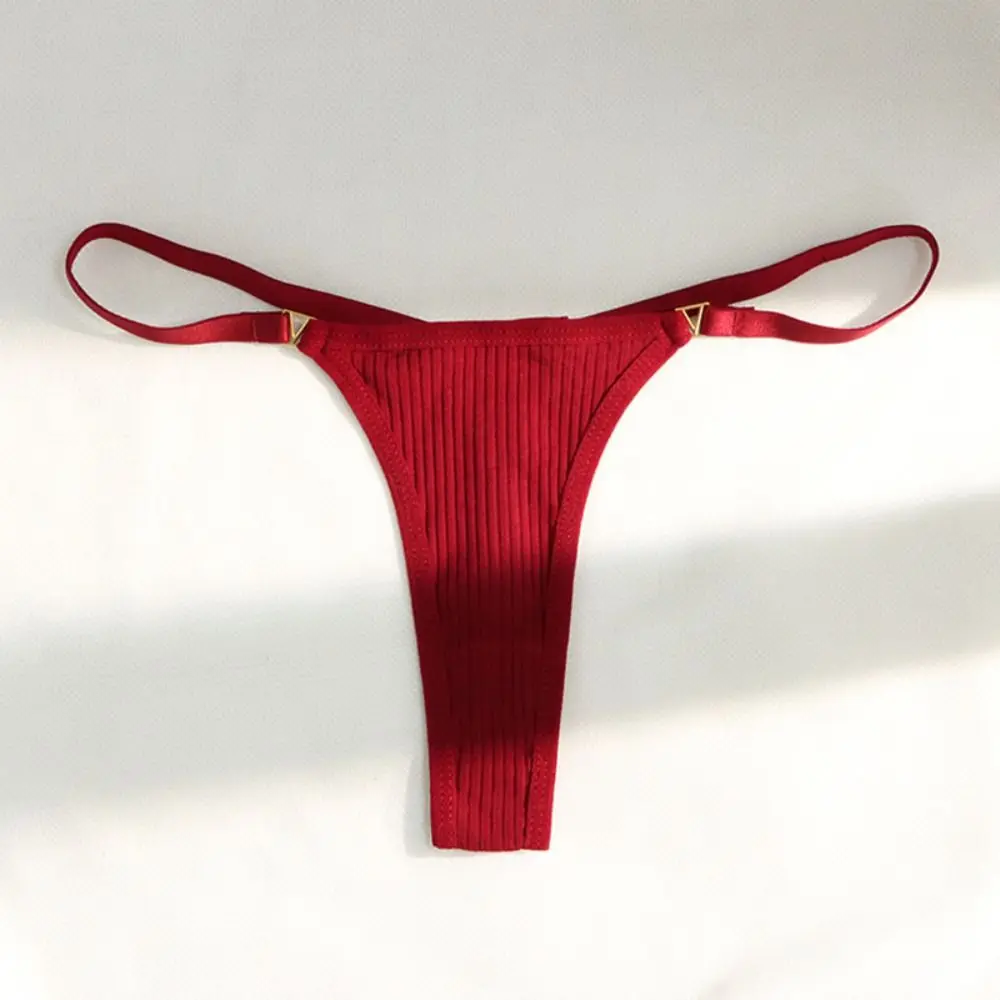 Gray Soft Elastic Thin Belt Smooth Simple Breathable Nylon T-Pants Korean Style Thongs Women Thread Panties Low Waist Briefs