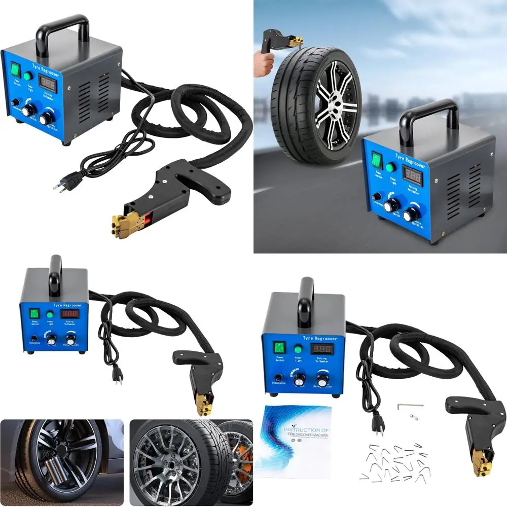 

Rubber Regroover Cutter for Truck Tires - 450 Watt Grooving Machine with 20 Piece C-Profile Tire Repair Tool