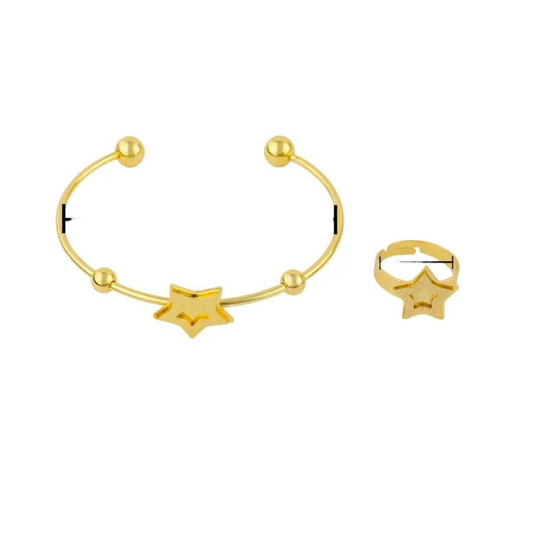 YM Bracelets ouverts en acier inoxydable, couleur or, étoile à cinq branches, bague mince, Design élégant et charmant, bijoux étanches, cadeau 3