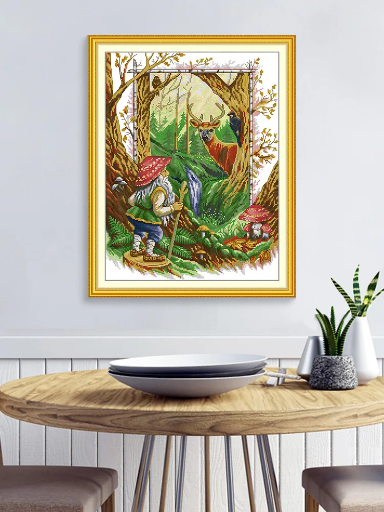 

Joy Sunday Pre-printed Cross Stitch Kit Easy Pattern Aida Stamped Fabric Embroidery Set-Time Tunnel