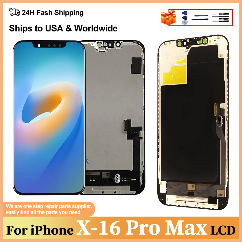 OLED ЖК-дисплей для iPhone X XR 13 Pro Max ЖК-дисплей с 3D сенсорным экраном и дигитайзером для iPhone 12 Pro Max Дисплей 14 Plus 12 Mini 15 LCD 16 Plus