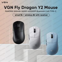 VGN Y2 Pro Ultra Flying Dragon Wireless Gaming Mouse PAW3950 8K Return Bluetooth 2.4G Wired 500mAh Gamer Lightweight Mouse