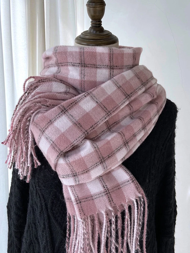 New Fashion Sweet Vintage Scarf Headscarf Winter Women Ladies Men Preppy Plaid Scarve Warm Pashmina Mujer Female Male Wrap Shawl