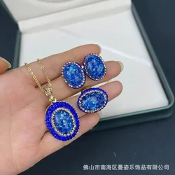 New Opal clay inlaid spring and summer crystal set French light luxury popular jewelry design wholesale