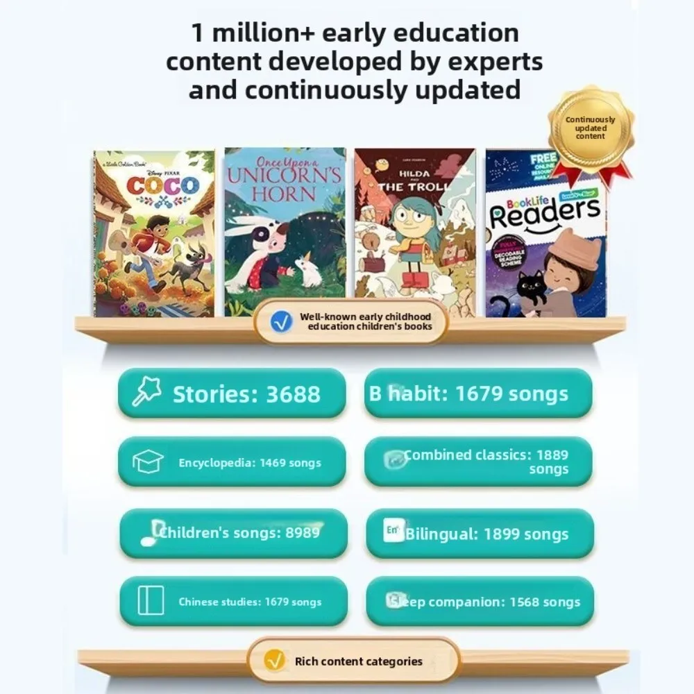 Crianças educação precoce pequeno coelho máquina de história criança iluminação leitor música brinquedo aprendizagem do bebê para crianças diversão à dormir