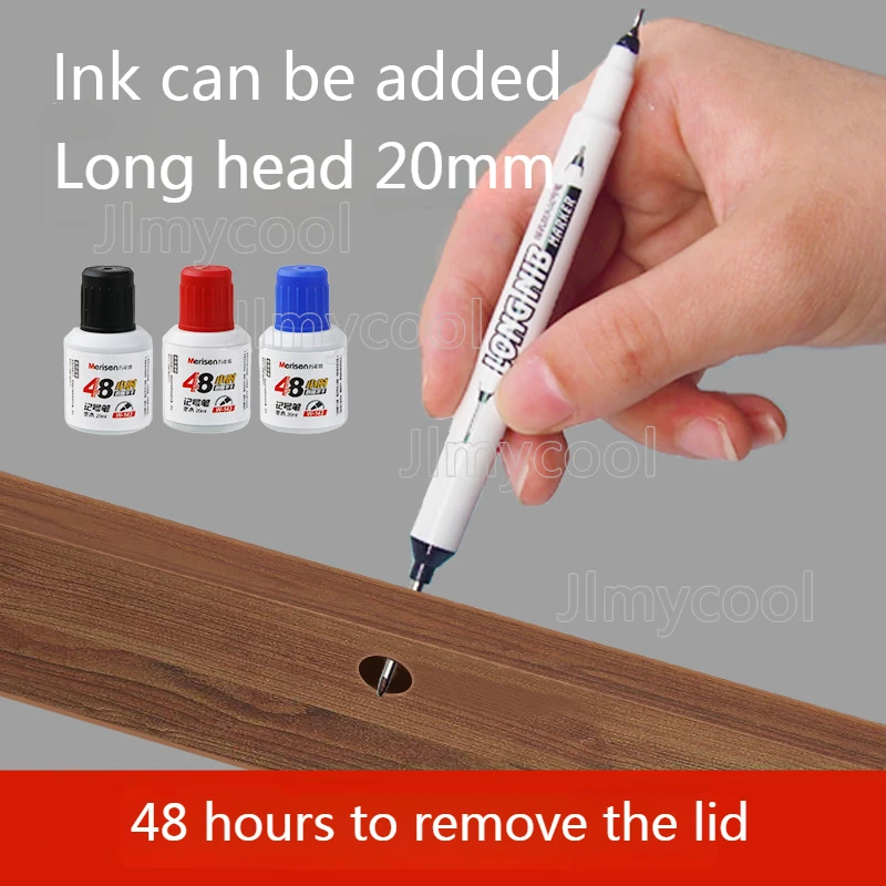 Double Head Long Head Marker Bathroom Woodworking Tile Pen Deep Hole Marker Signature Oil Deep Hole Student Art Pen