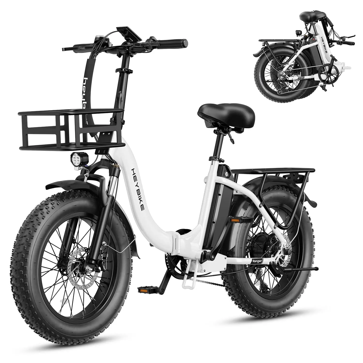 Ranger 2.0 Foldable Electric Bike for Adults,【1400W Peak Motor, 28+ MPH, 65 Miles Range】 20"×4 Fat Tire All-Terrain Ebik image 4