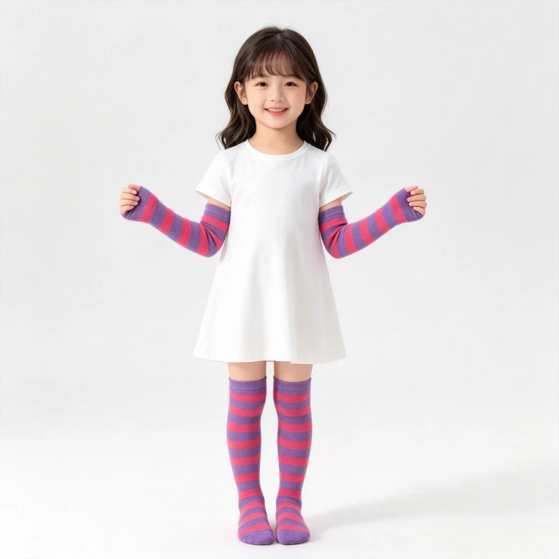 

Striped Over Knee Socks & Arm Sleeves Set, Halloween Cosplay Accessories for Party Dress Up, Carnival & Daily Casual Outfit
