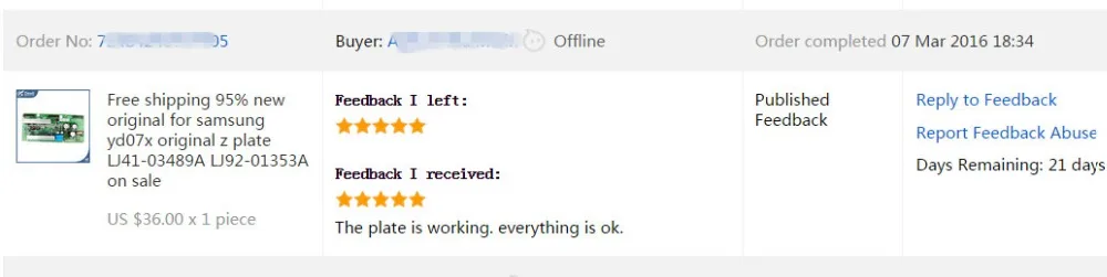 オリジナルボードyd07 LJ41-03489A LJ92-01353Aボードに適しています
