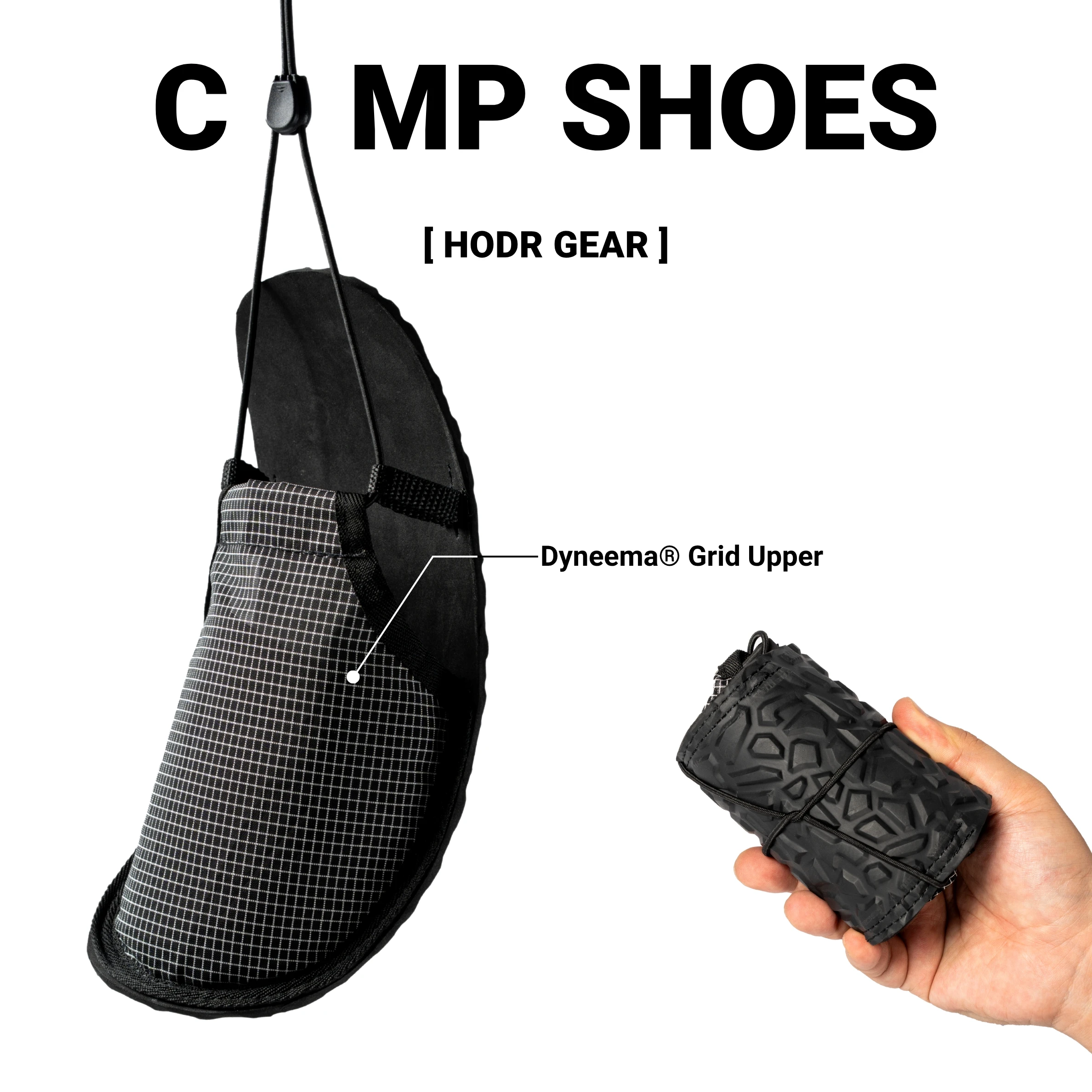 [HODR GEAR] Camp Shoes Ultraleichte, rollbare Schuhe aus atmungsaktivem Dyneema ®   Grid Upper Sole Packable Quick-Dry Short Camp Movement