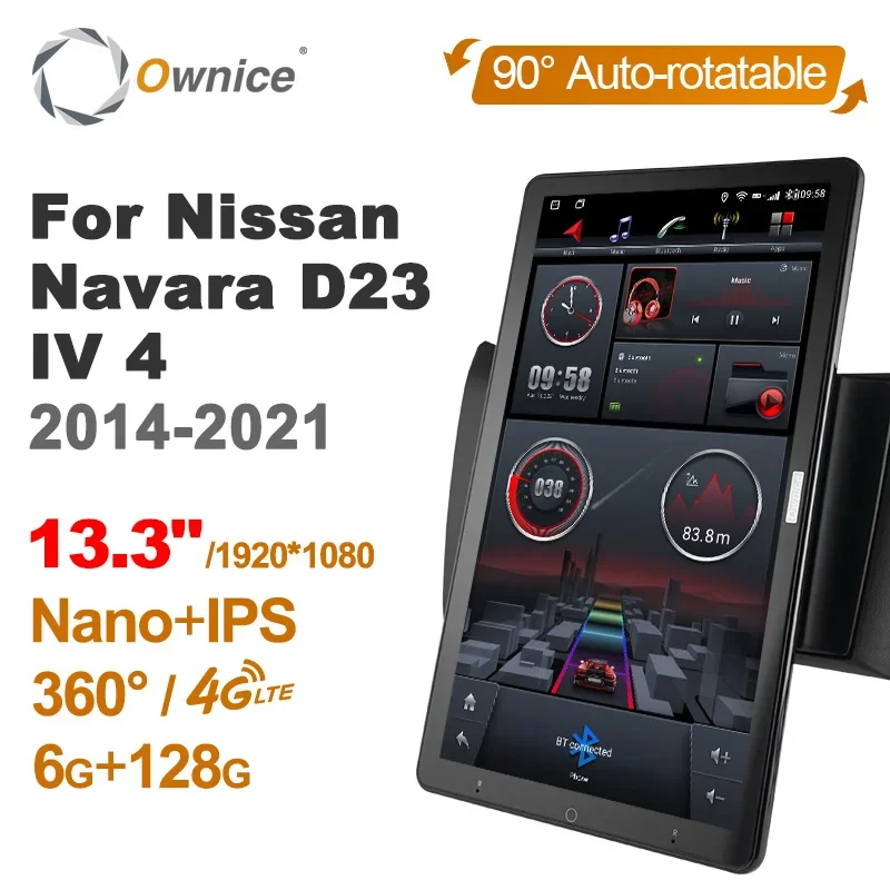 

1920*1080 IPS DSP Android10.0 for Nissan Navara D23 IV 4 2014-2021 Car Radio Video Audio 13.3'' Rotatable 6G 128G Tesla Style