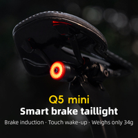 ROCKBROS Bicycle Smart Auto Brake Sensing Light IPx6 Bike Rear Light Type-C Charging Taillight Q5 Mini