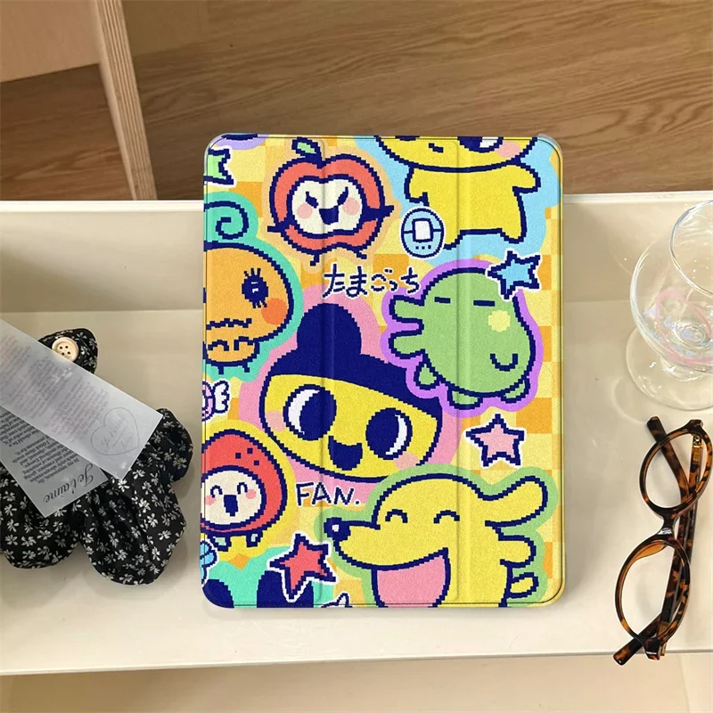 

Cartoon Character With Pen Slot For iPhone iPad Mini 4 5 6 7 iPad 5 6 7 8 9 10 Air 1 2 3 4 5 6 7 M2 M3 A16 Pro M4 M5 Cover Ins