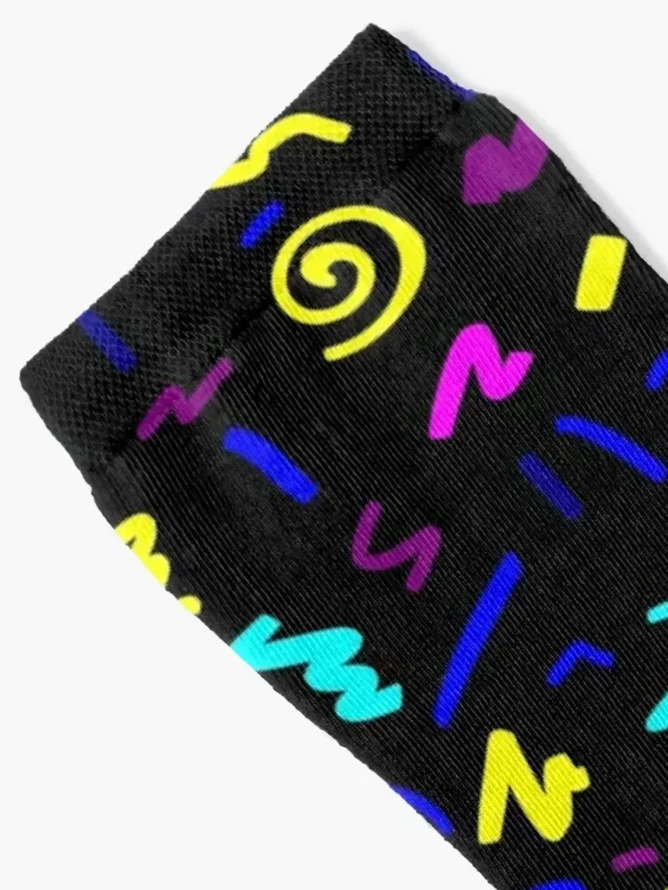 Funky Cool Vintage and Retro 80s Inspired Geometric Shapes Socks Christmas Non-slip christmas gift Socks Woman Men's